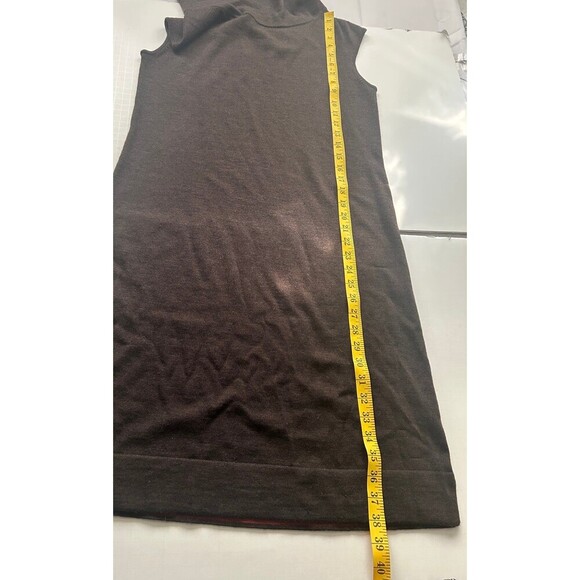Land’s End Women’s Sweater Dress 100% Merino Wool Cowl Neck Size M Dark Brown - Picture 9 of 13